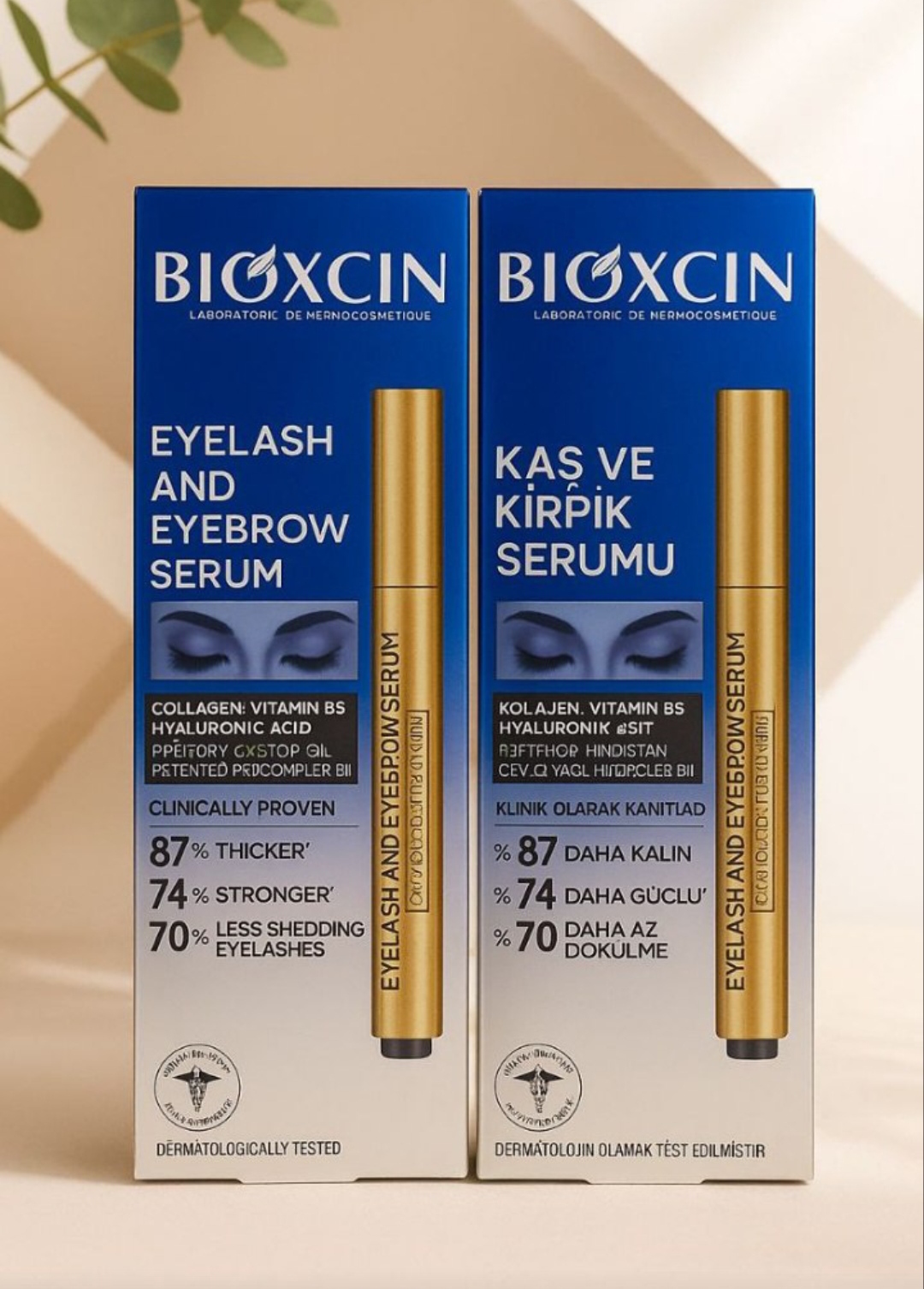 سرم تقویت مژه و ابرو بیوکسین حاوی کلاژن و هیالورونیک اسید حجم 3 میل